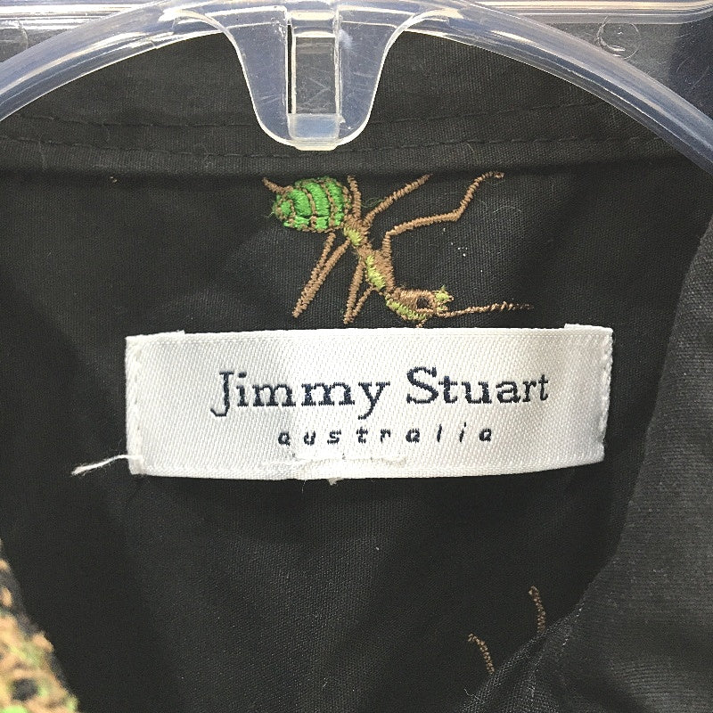 Jimmy Stuart Australia Cotton Black Bull Ant Embroidered LS Shirt Mens Size M