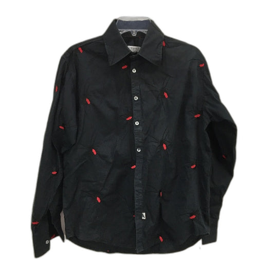 Jimmy Stuart Australia Cotton Black Redback Embroidered LS Shirt Mens Size M