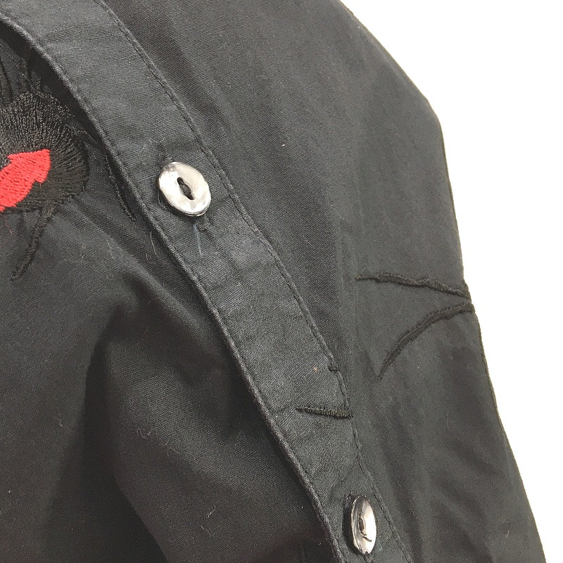 Jimmy Stuart Australia Cotton Black Redback Embroidered LS Shirt Mens Size M