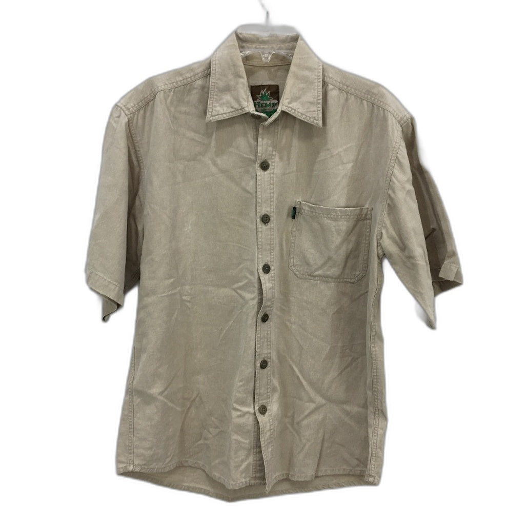Braintree Khahi Beige Natural Hemp Blend Short Sleeve Shirt Mens Size Medium