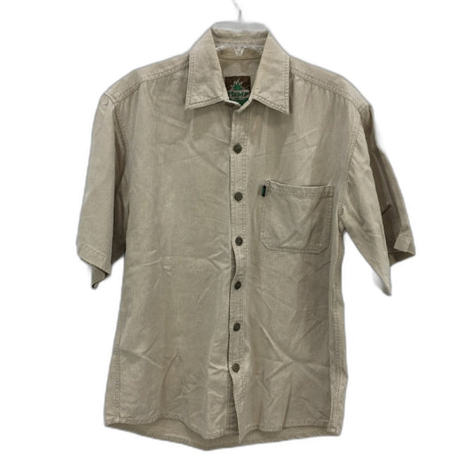 Braintree Khahi Beige Natural Hemp Blend Short Sleeve Shirt Mens Size Medium