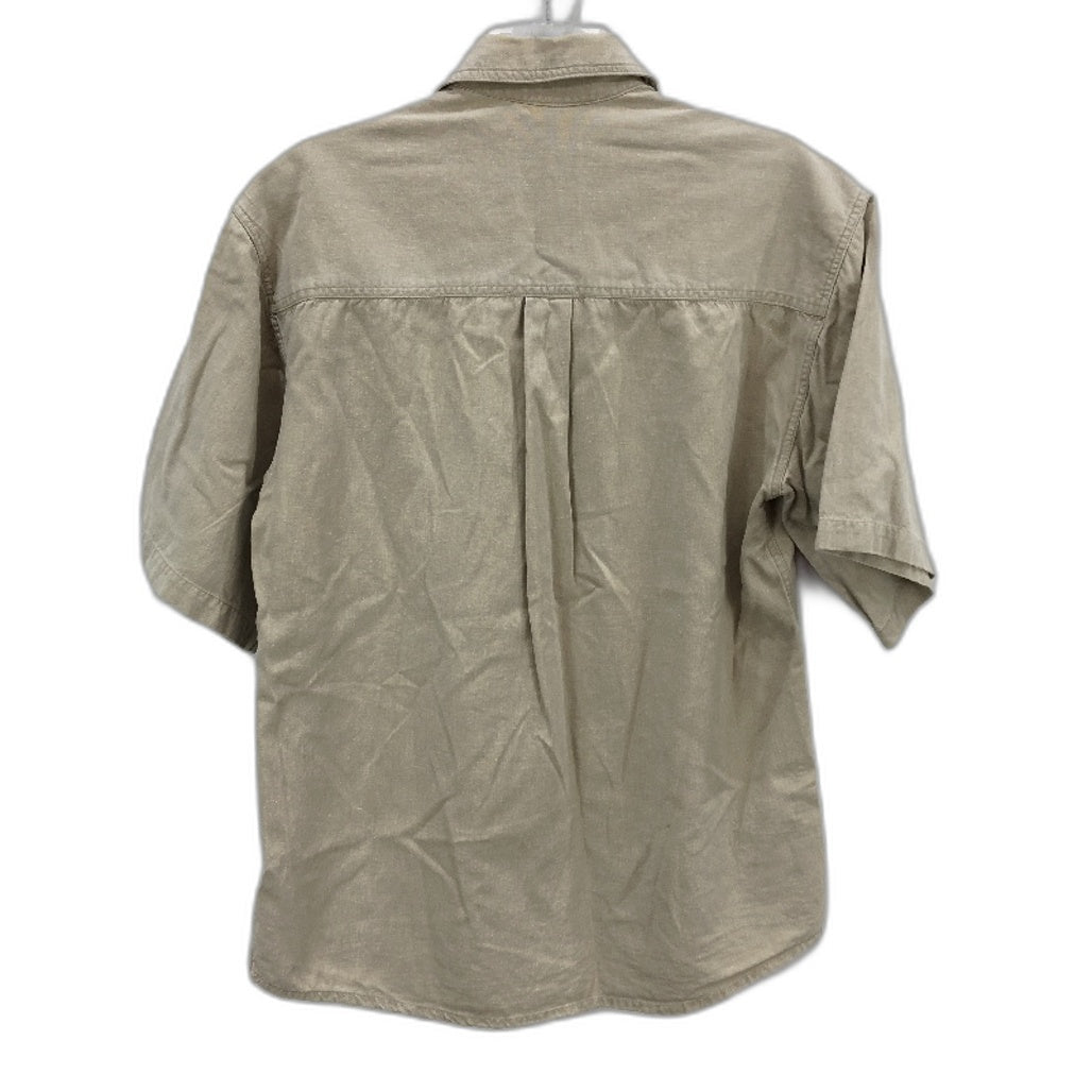 Braintree Khahi Beige Natural Hemp Blend Short Sleeve Shirt Mens Size Medium