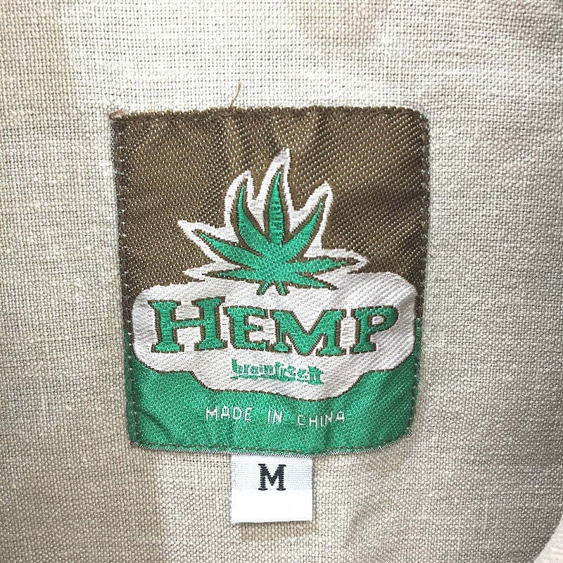 Braintree Khahi Beige Natural Hemp Blend Short Sleeve Shirt Mens Size Medium