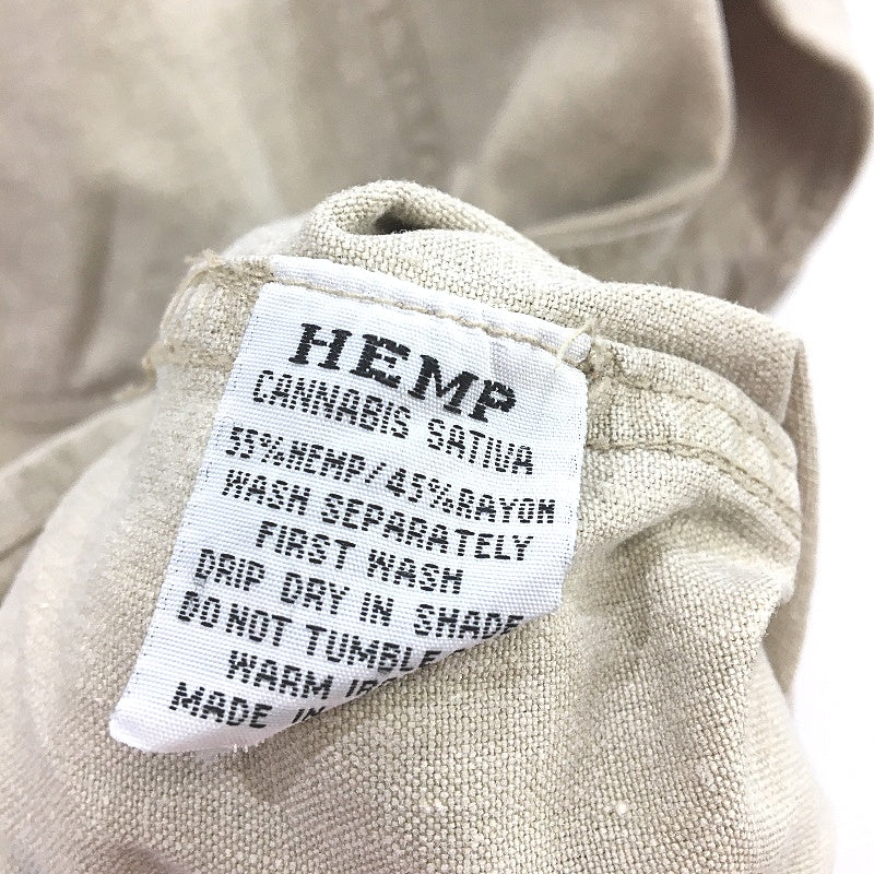 Braintree Khahi Beige Natural Hemp Blend Short Sleeve Shirt Mens Size Medium