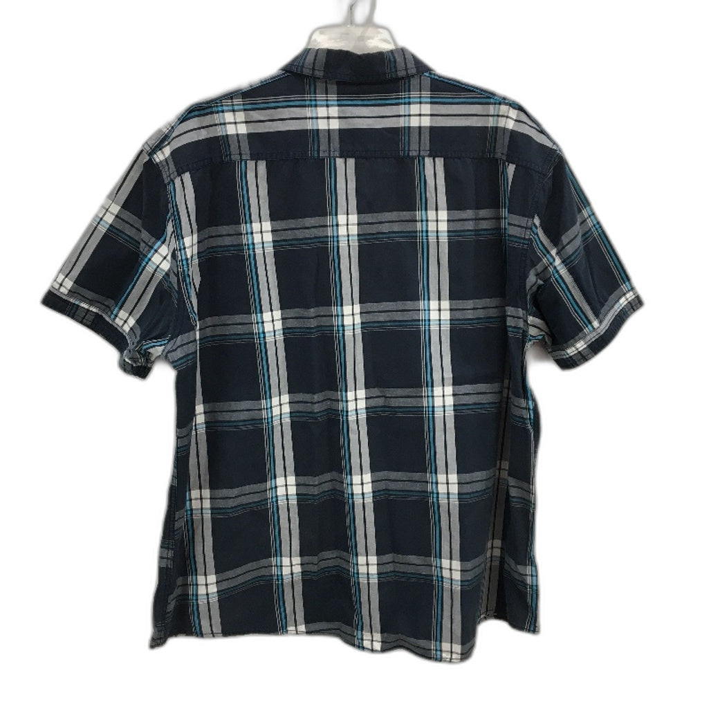 Connor Navy Blue Large Check 100% Cotton Short Sleeve Shirt Mens Size 3XL