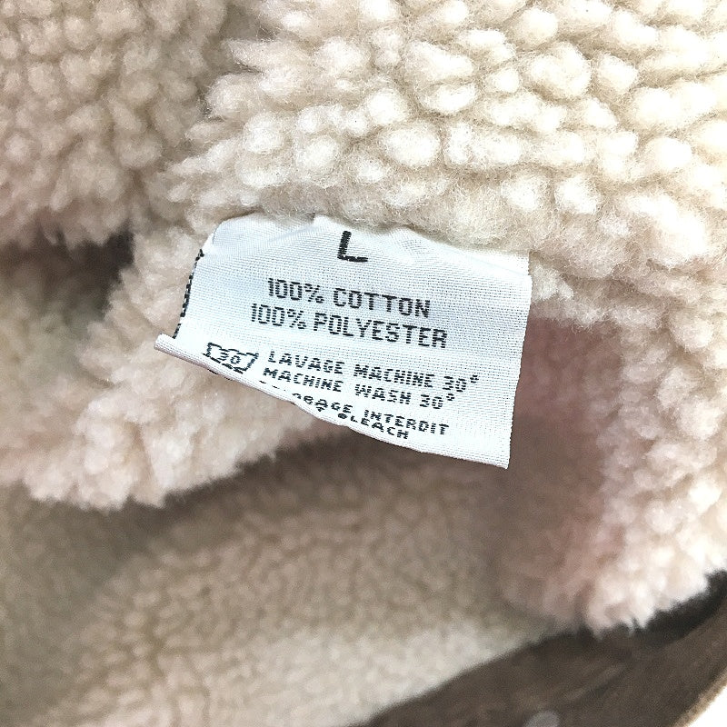 Nth Brown Cotton Corduroy Cream Fleece Line Jacket Mens Size Large