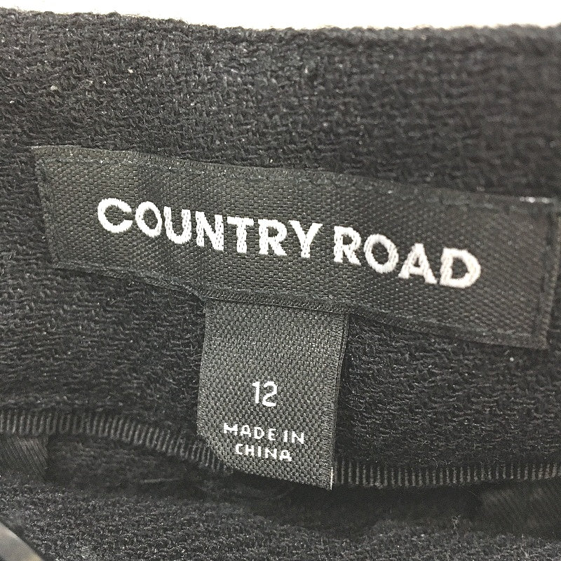 Country Road Black Linen Wool Blend High Waisted Dress Pants Ladies Size 12