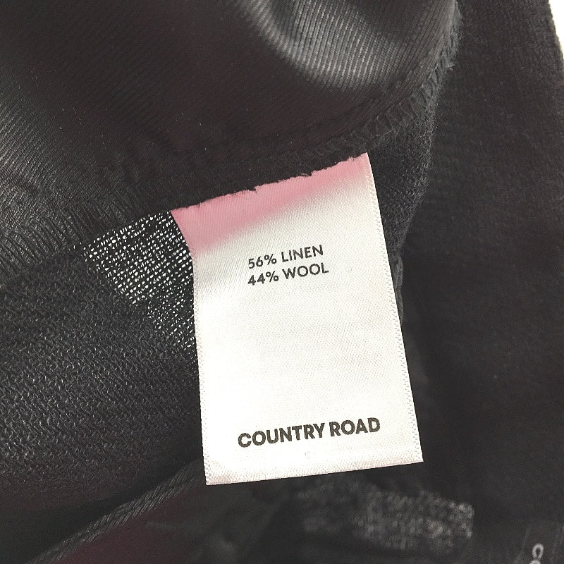 Country Road Black Linen Wool Blend High Waisted Dress Pants Ladies Size 12