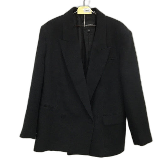 Country Road Black Linen Wool Blend Single Breasted Blazer Jacket Ladies Size 14