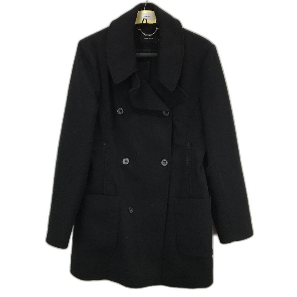 Karen Millen Wool Blend Black Double Breasted Coat Ladies Size UK14 EU42