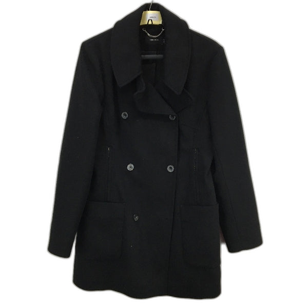 Karen Millen Wool Blend Black Double Breasted Coat Ladies Size UK14 EU42