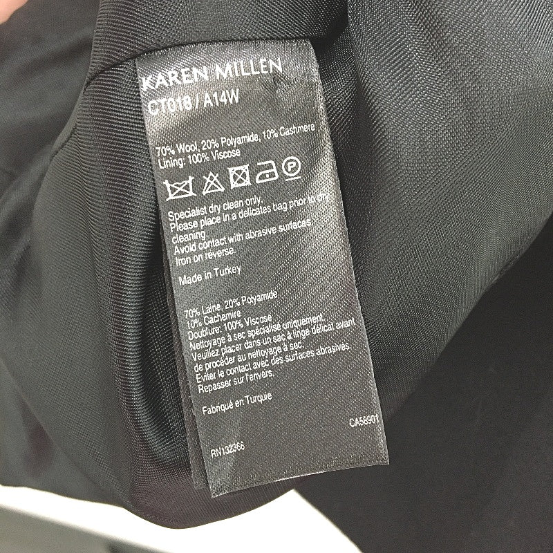 Karen Millen Wool Blend Black Double Breasted Coat Ladies Size UK14 EU42