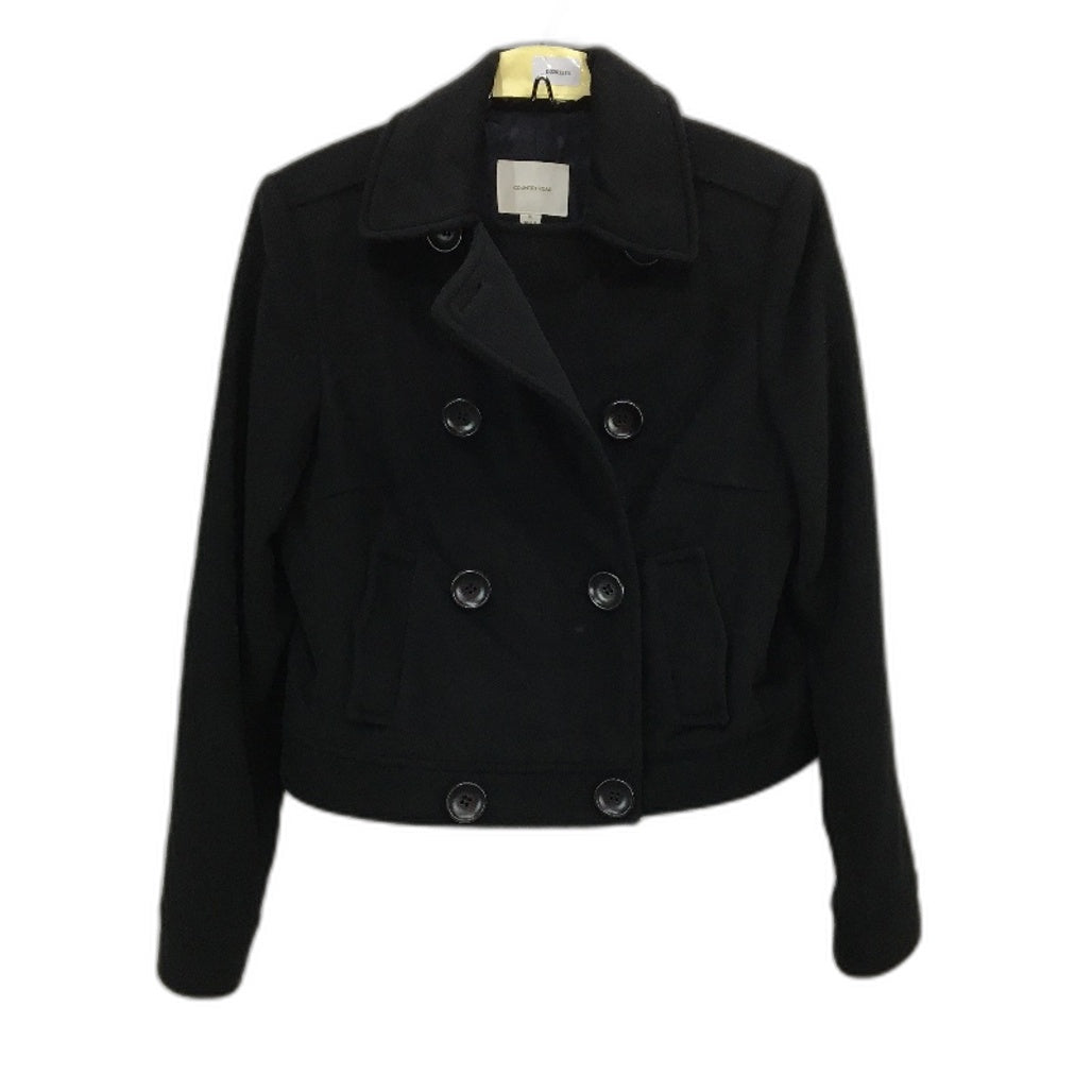 Country Road Black Soft Cropped Short Button Up Jacket Ladies Size Medium