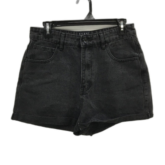 Silent Theory Cotton Blend Black Fade Cuffed Hem Denim Shorts Ladies Size 9