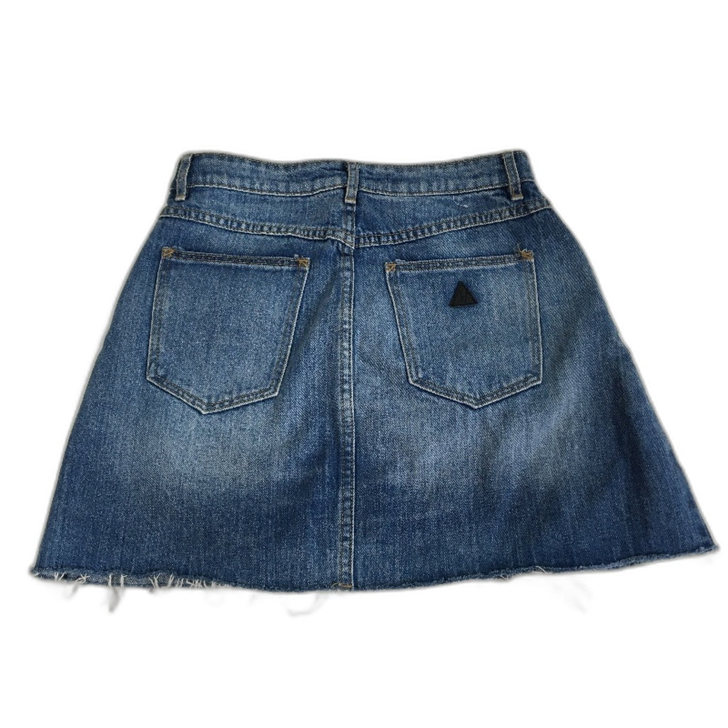 Abrand Jeans Blue Wash Raw Hem 100% Denim Mini Skirt Ladies Size 9 / 27