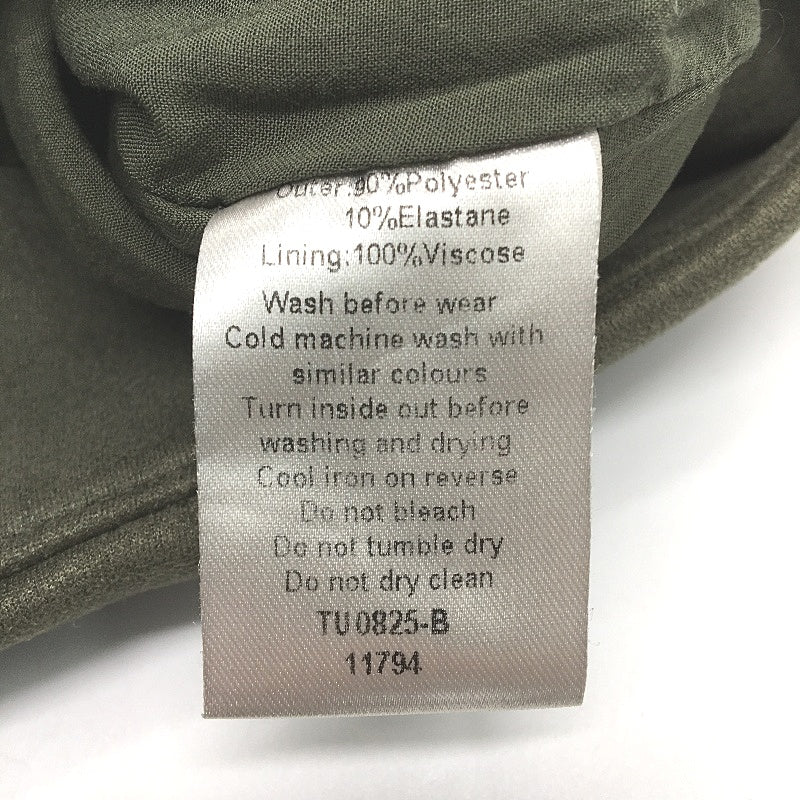 Tussah Olive Green Soft Suede Feel Zip Up Knee Length Skirt Ladies Size 8