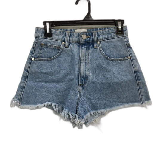 Abrand Jeans Raw Hem 100% Cotton Mid Blue Denim Shorts Ladies Size 8 / 27