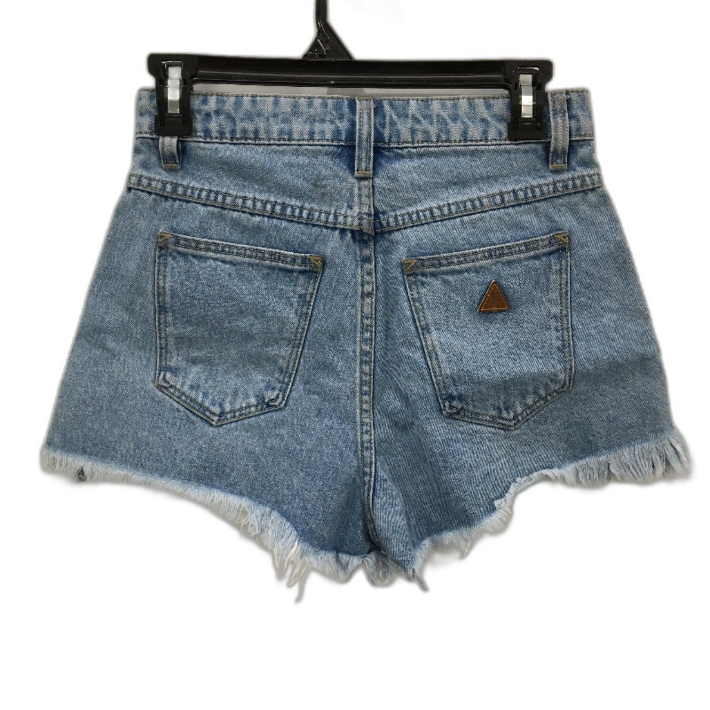 Abrand Jeans Raw Hem 100% Cotton Mid Blue Denim Shorts Ladies Size 8 / 27