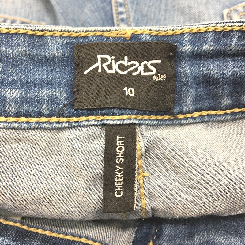 RIDERS by Lee Raw Hem 100% Cotton Blue Denim Cheeky Shorts Ladies Size 10
