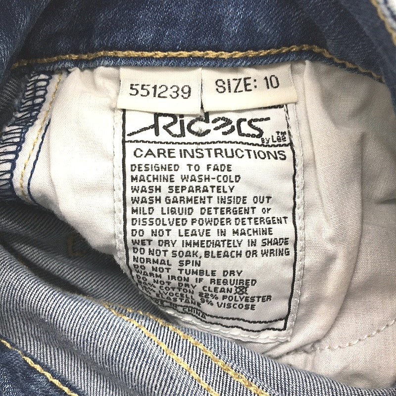 RIDERS by Lee Raw Hem 100% Cotton Blue Denim Cheeky Shorts Ladies Size 10