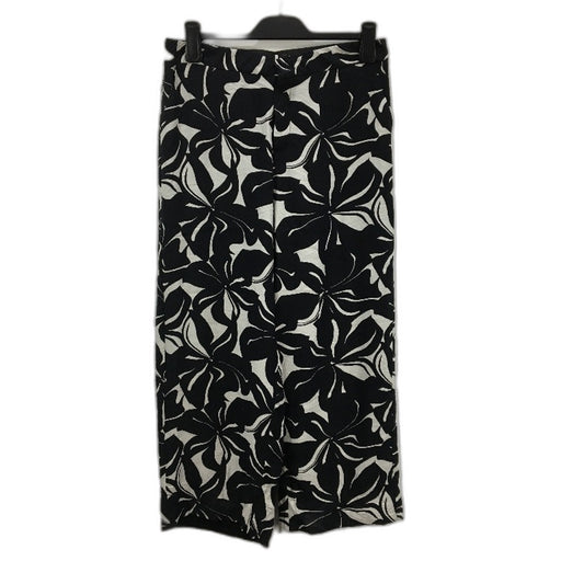 Adorne Black & Silver Swirl Elastic Waist Bamboo Blend Soft Casual Pants Size 14