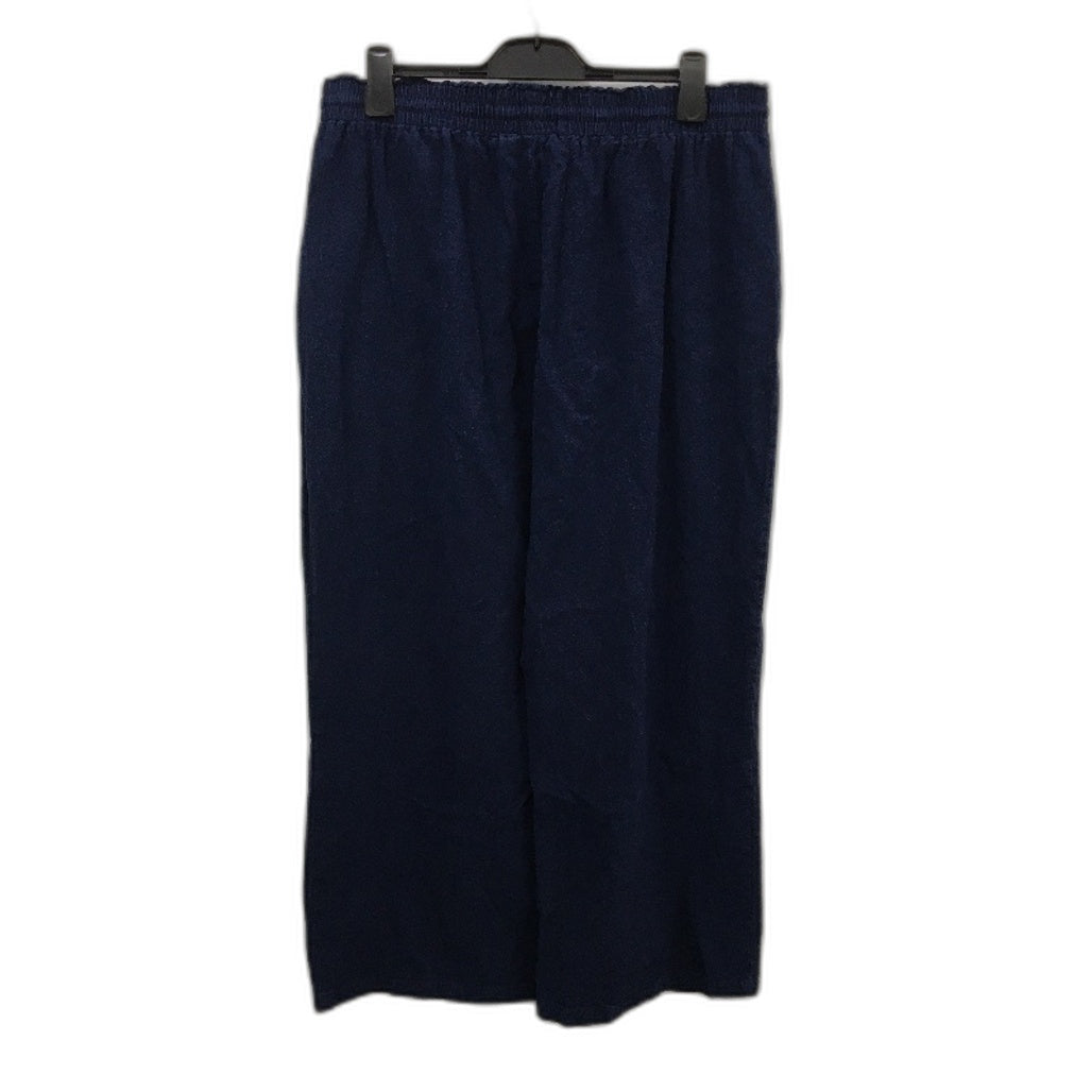 Sass Navy Blue Elastic Drawstring Waist Cotton Blend Casual Pants Size 18