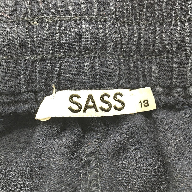 Sass Navy Blue Elastic Drawstring Waist Cotton Blend Casual Pants Size 18