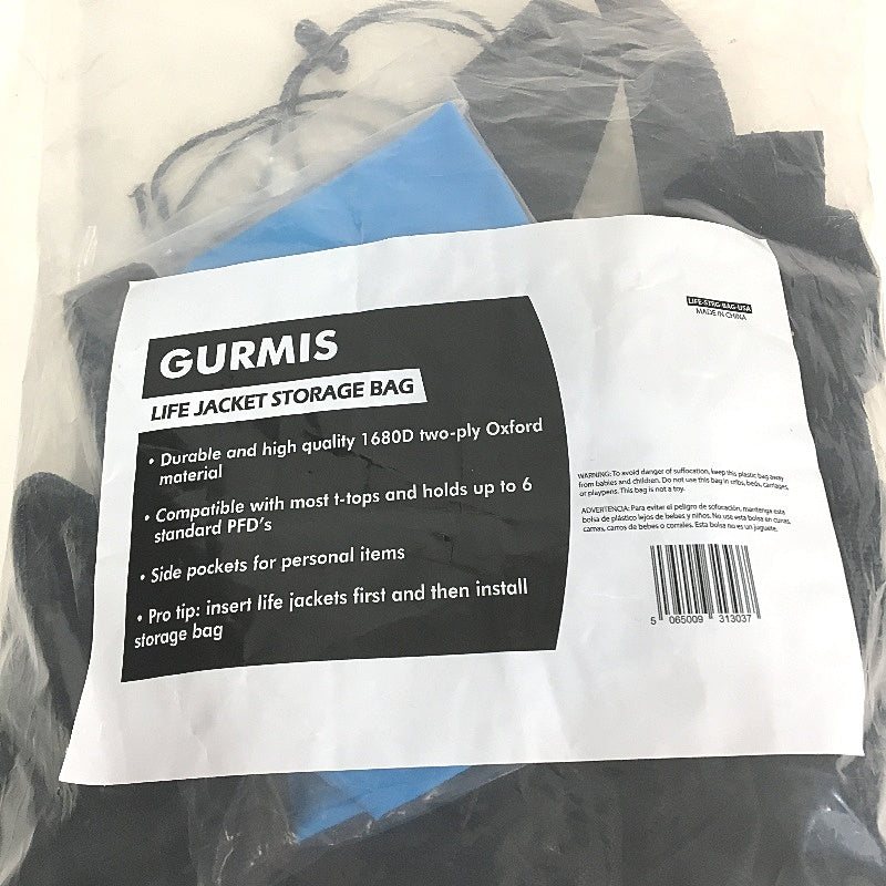 Gurmis Life Jacket Storage Bag 1680D Two Ply Oxford Holds 6 Standard PFDs NEW