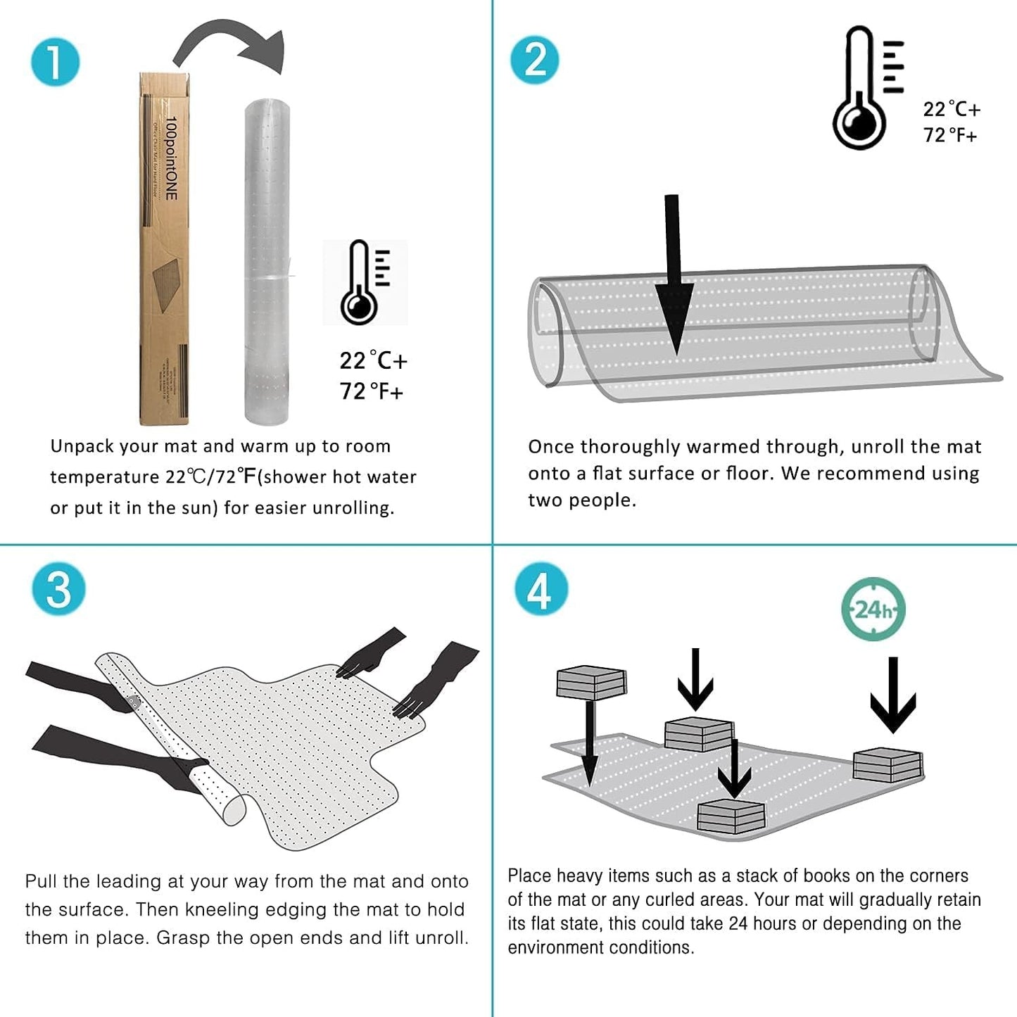 BVIMON Large Pink Carpet Office Chair Mat 120x90cm for Low-Pile Floors AU