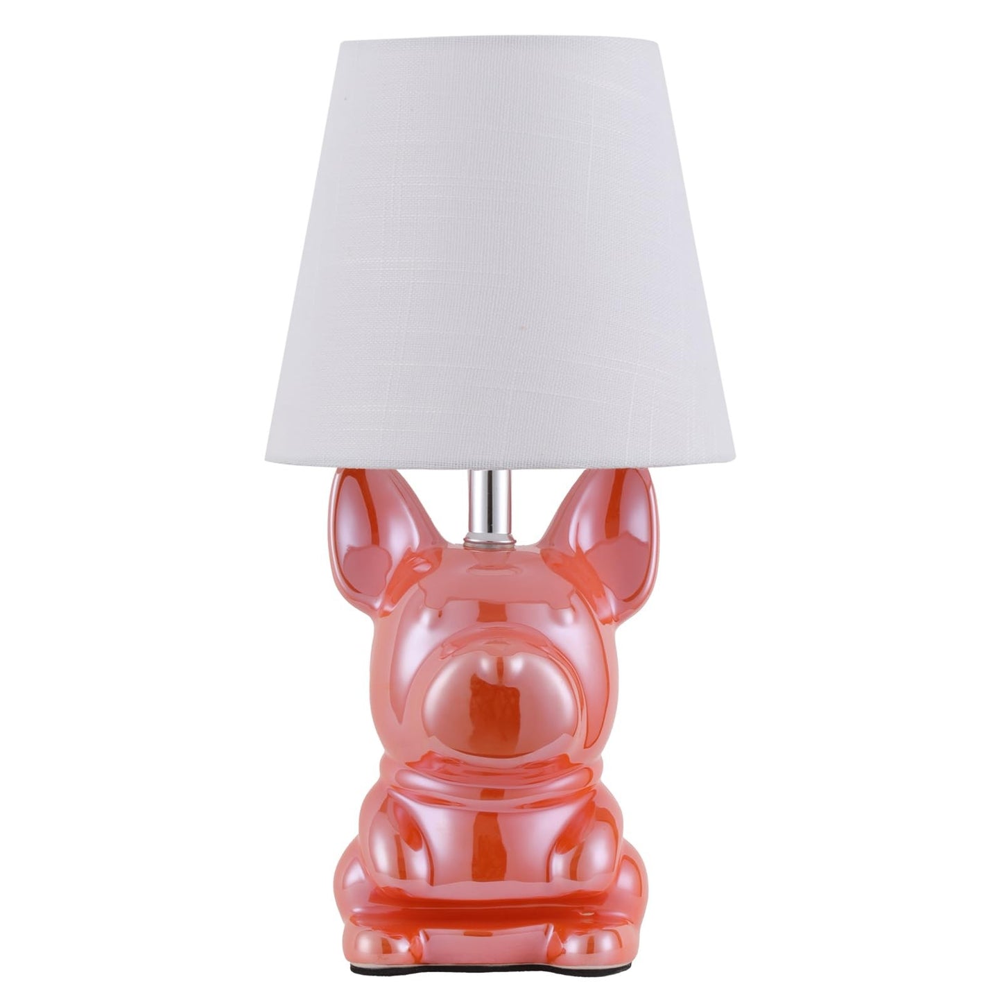 Set of 2 EOEYYOYB Cute Ceramic Puppy Bedside Lamp with Linen Shade for Kids Room