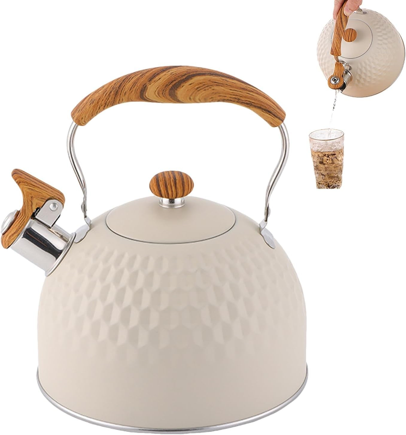 Ruyihoff Whistling Kettle 3L Stainless Steel Teapot for Home Kitchen AU