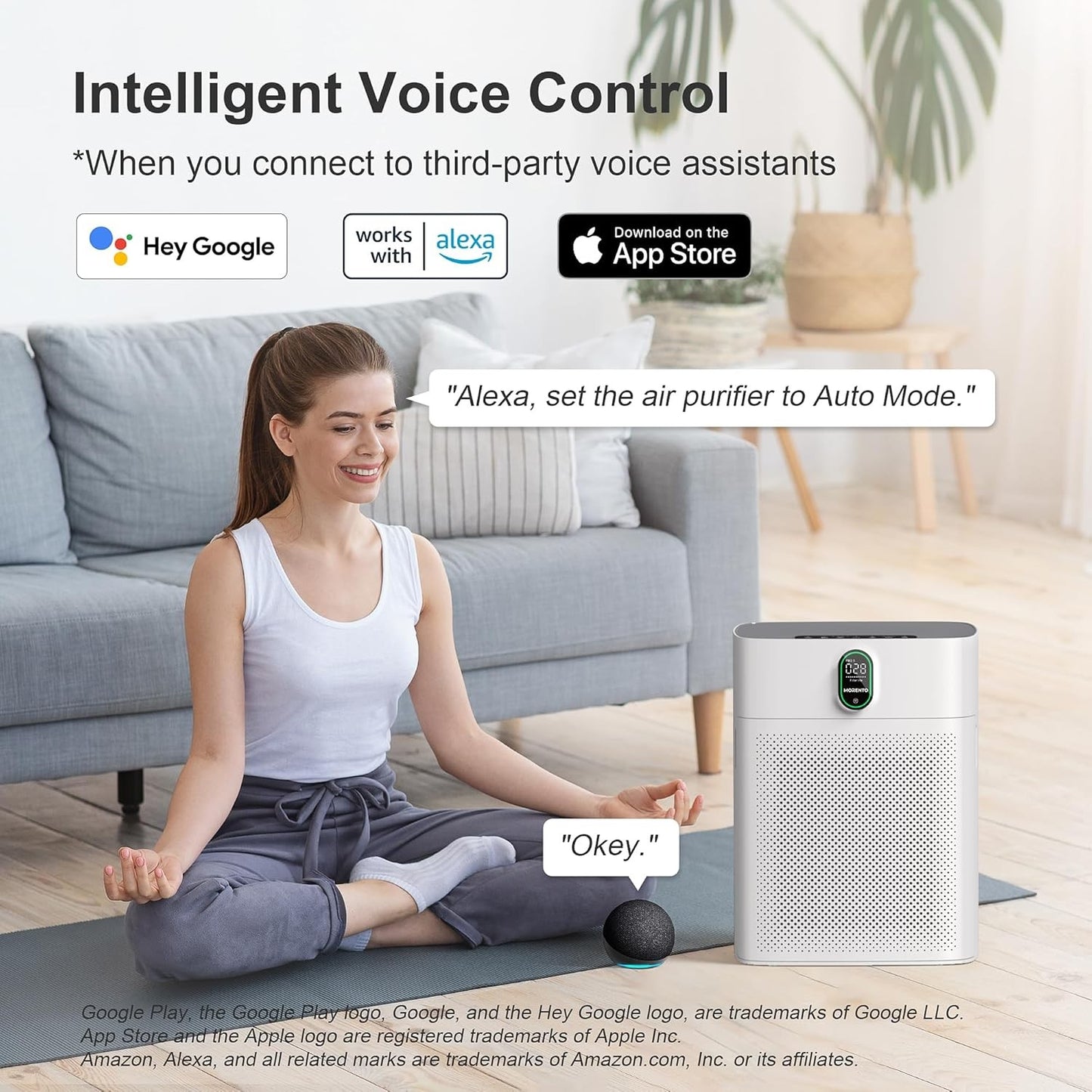 MORENTO Smart Air Purifier for Home with HEPA Filter and Wi-Fi Online Australia