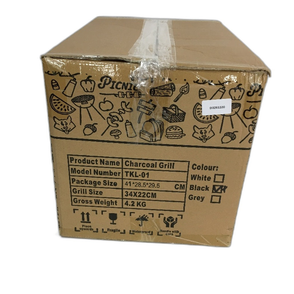 Portable Small Charcoal Grill TKL-01 34x22cm Picnic Camping Black NEW