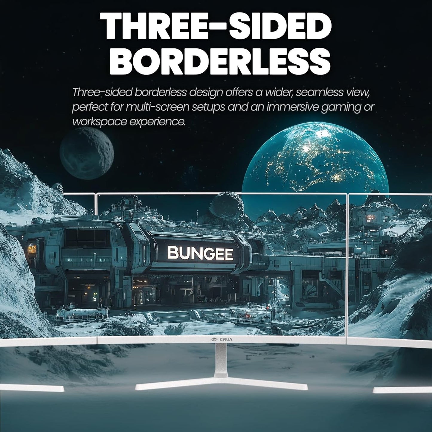 CRUA 24" Curved Gaming Monitor FHD 200Hz with FreeSync & Blue Light Filter AU