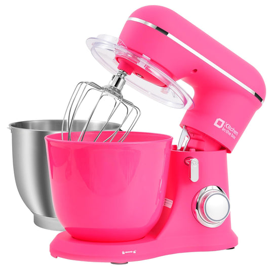 Kitchen in the Box 4.5L & 5L Stand Mixer with 10 Speed Dough Hook Neon Pink AU