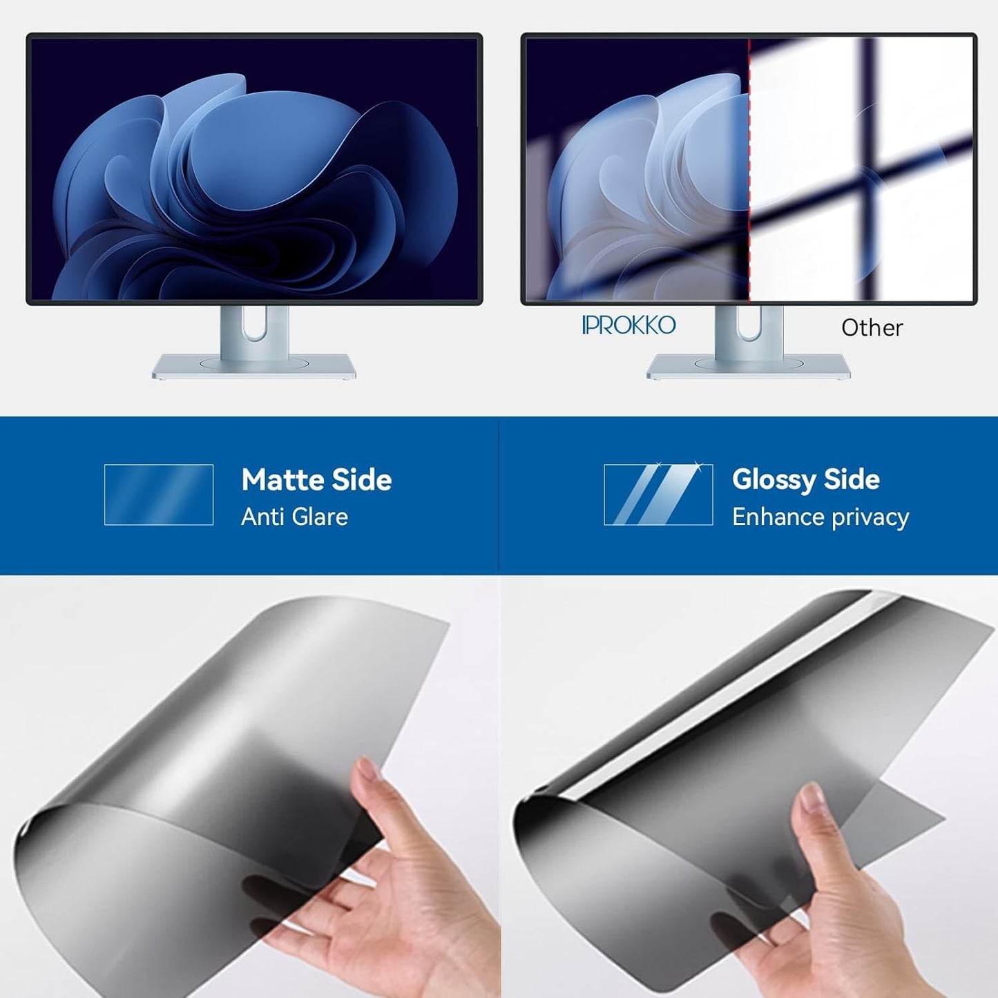 IPROKKO 27 Inch Computer Privacy Screen Filter Anti Blue Light Online NEW