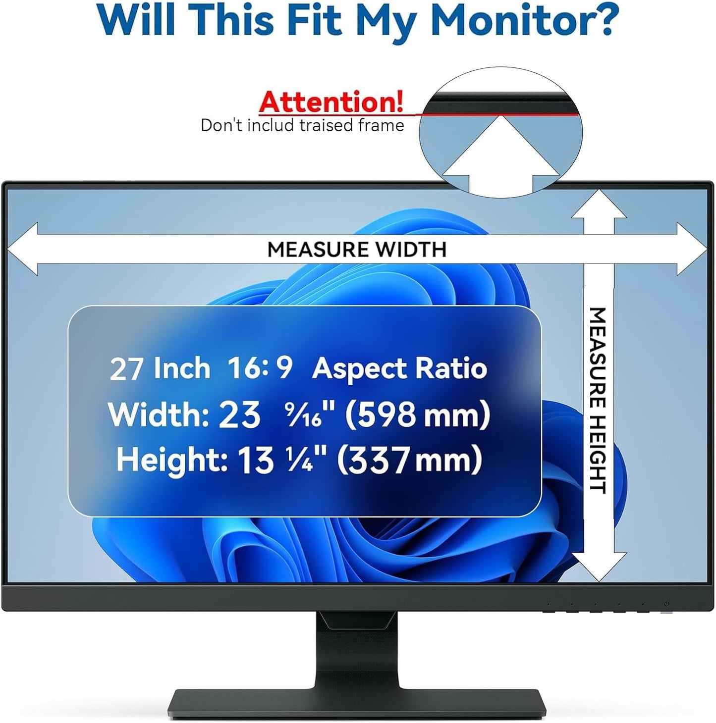 IPROKKO 27 Inch Computer Privacy Screen Filter Anti Blue Light Online NEW