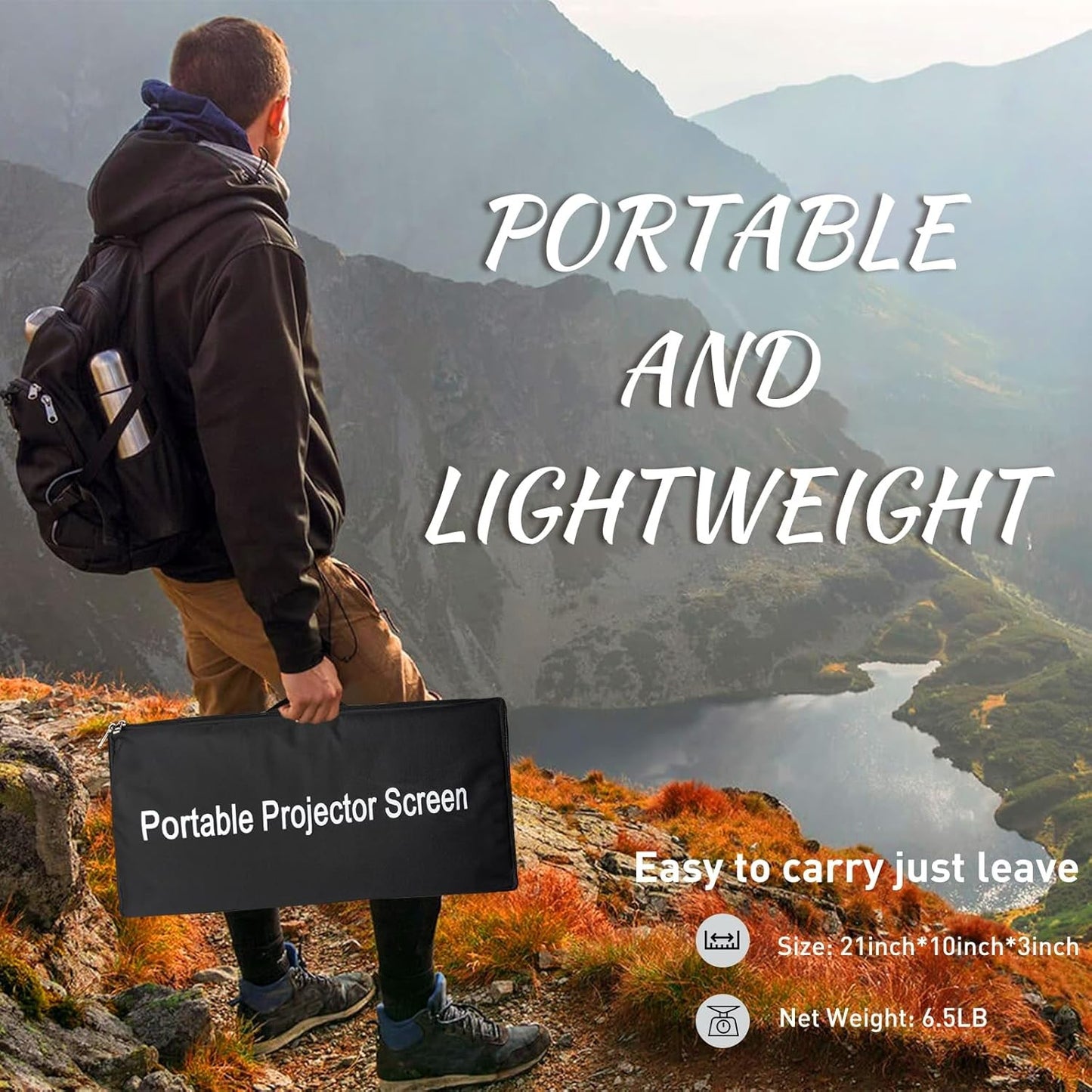 Yisigal 120 Inch Portable Projector Screen for Home Theater Outdoor AU DEMO