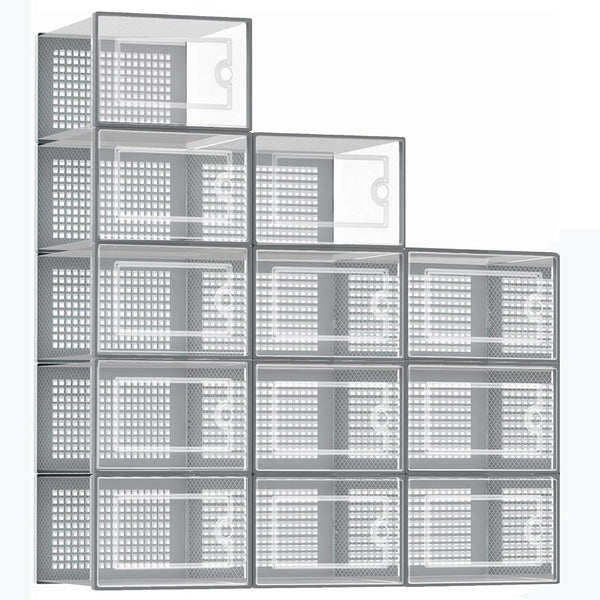 Stusgo Large 12-Pack Clear Shoe Storage Boxes for Closet Organization Australia
