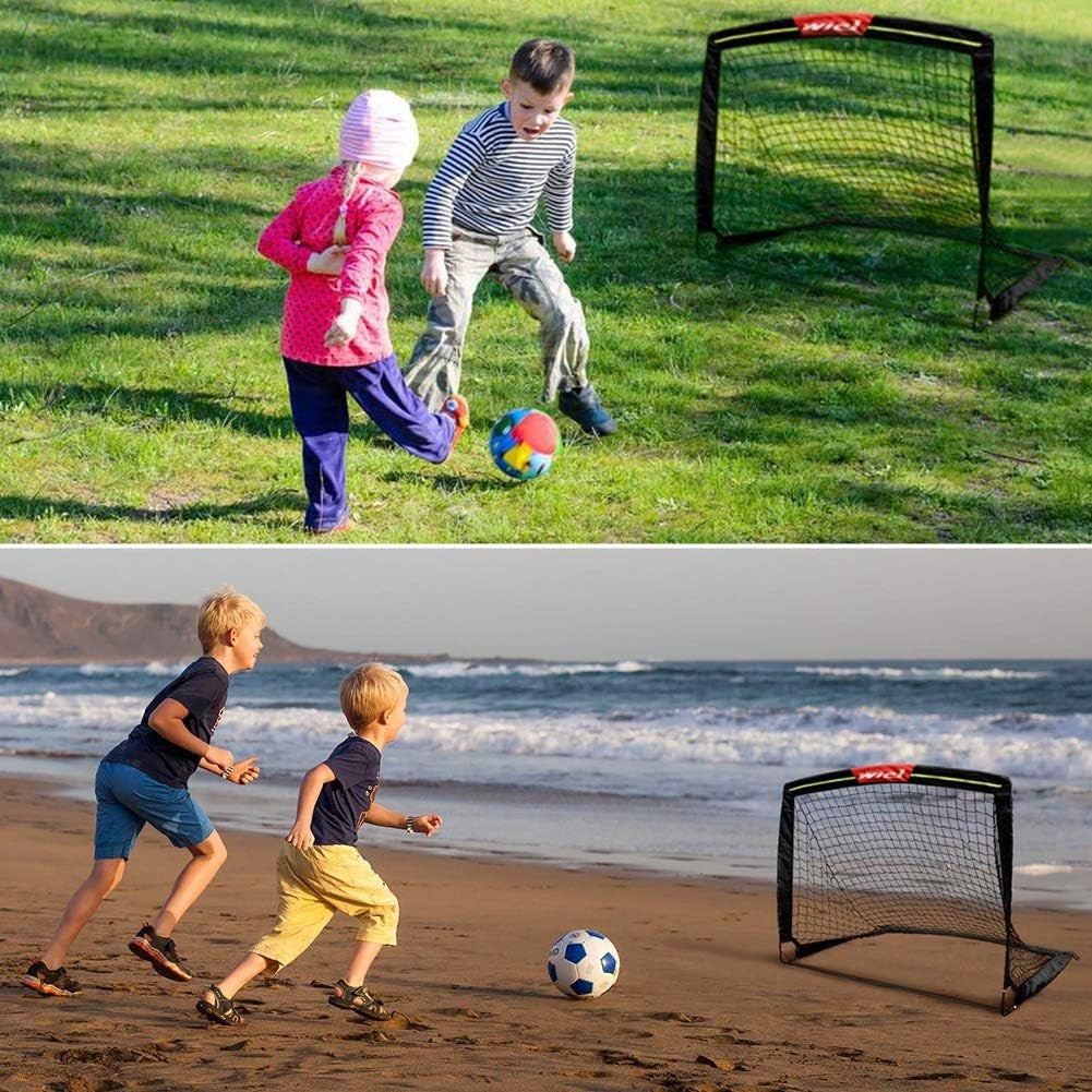 Wiel 4ft x 3ft Fold-Up Soccer Goals with Reflective Strips for Kids Australia