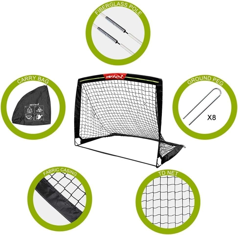 Wiel 4ft x 3ft Fold-Up Soccer Goals with Reflective Strips for Kids Australia