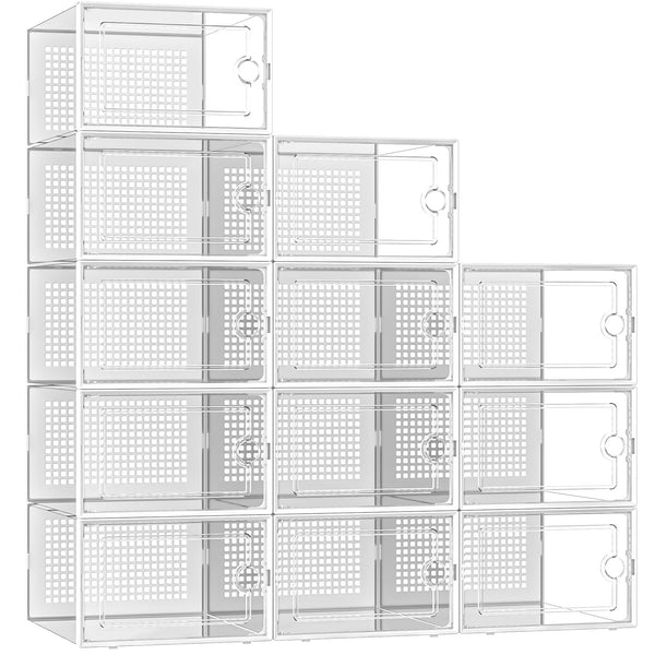 ALINK X-Large Shoe Storage Boxes 12 Pack Clear Plastic Organizers Online AU