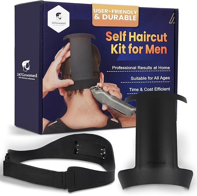 247Groomed 2 Piece Neck to Head Self Haircut Shaving Stability Kit NEW