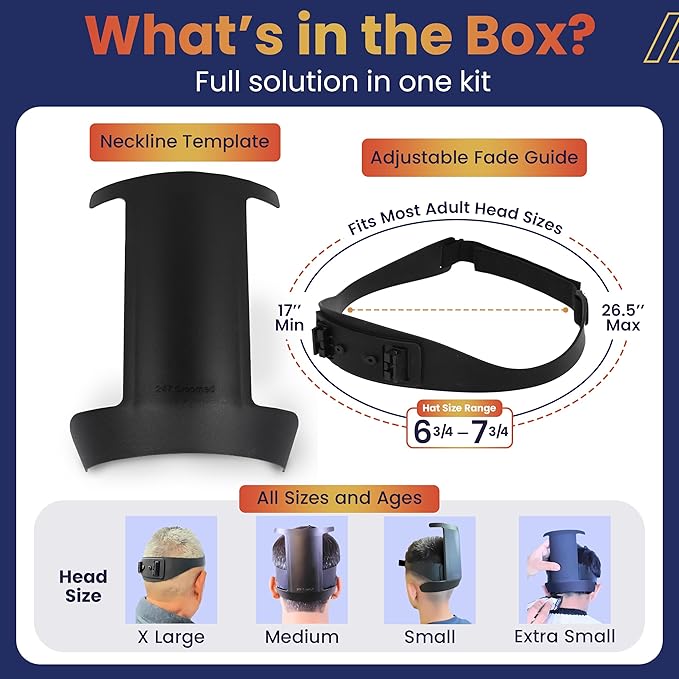 247Groomed 2 Piece Neck to Head Self Haircut Shaving Stability Kit NEW