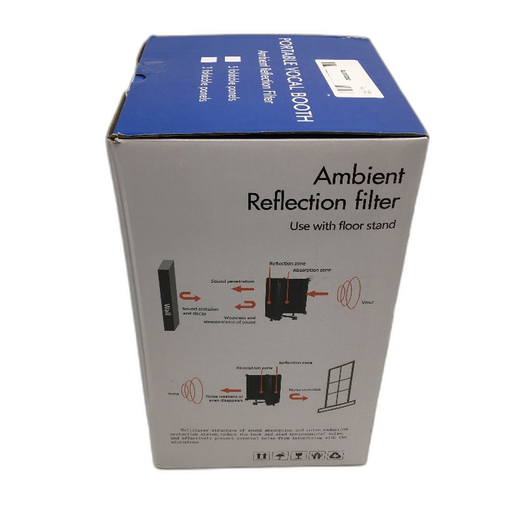 5 Panel Portable Ambient Reflection Filter Vocal Booth with Floor Stand NEW