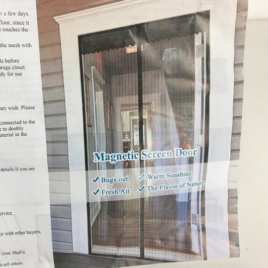 TheFitLife Lace Detail Magnetic Mesh Fly Screen Door Curtain 92x211cm DEMO