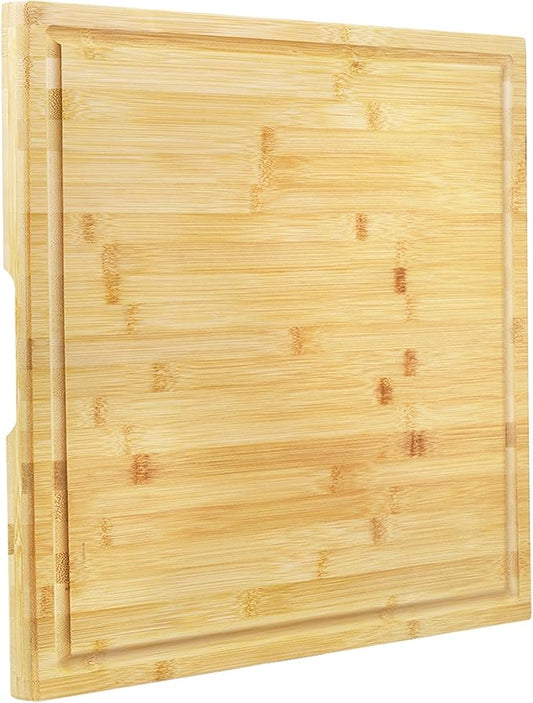 Utoplike Large Bamboo Wooden Chopping Board with Juice Groove 51x51cm NEW