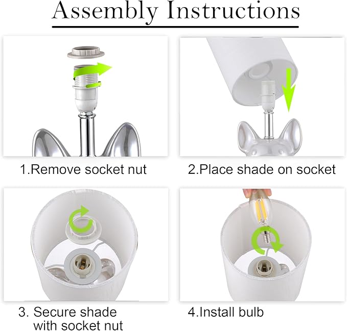 EOEYYOYB Single Glazed Ceramic Bulldog Linen Shade Table Lamp in Gold NEW