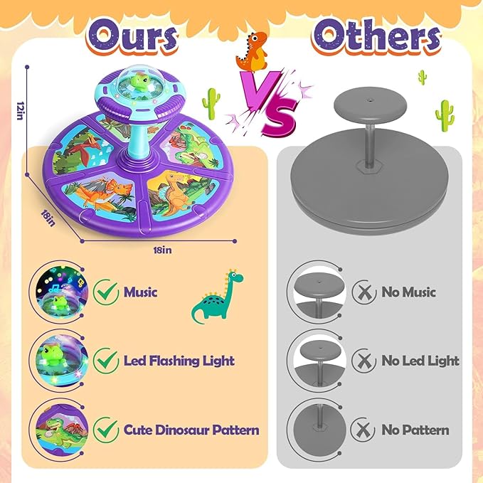 Dinosaur Sit and Spin Spinning Stool for Toddlers Ages 18 Months Up DEMO