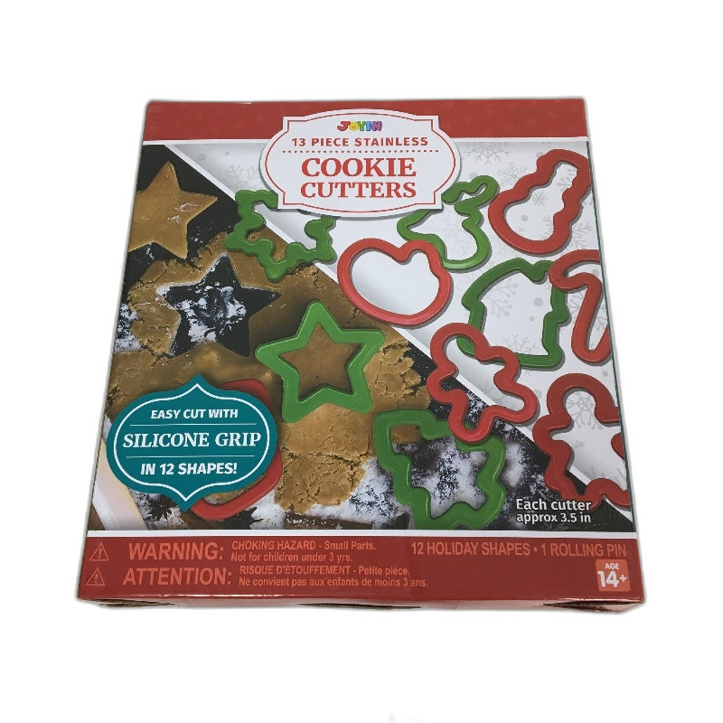 Joyin 13 Piece 3.5 Inch Christmas Cookie Mold Cutter Set with Grip NEW